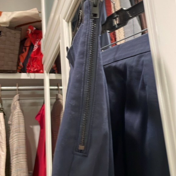 Women's Everlane NavybStraight Leg Side Zip Cotton Blend Ankle Workwear Pant 2 - Picture 3 of 4